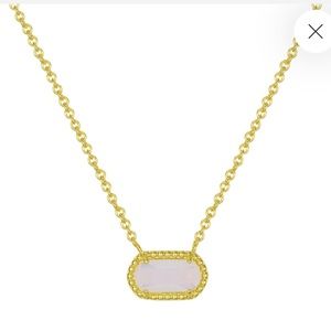 EVRY JEWELS Aura Necklace (Clear/Gold)